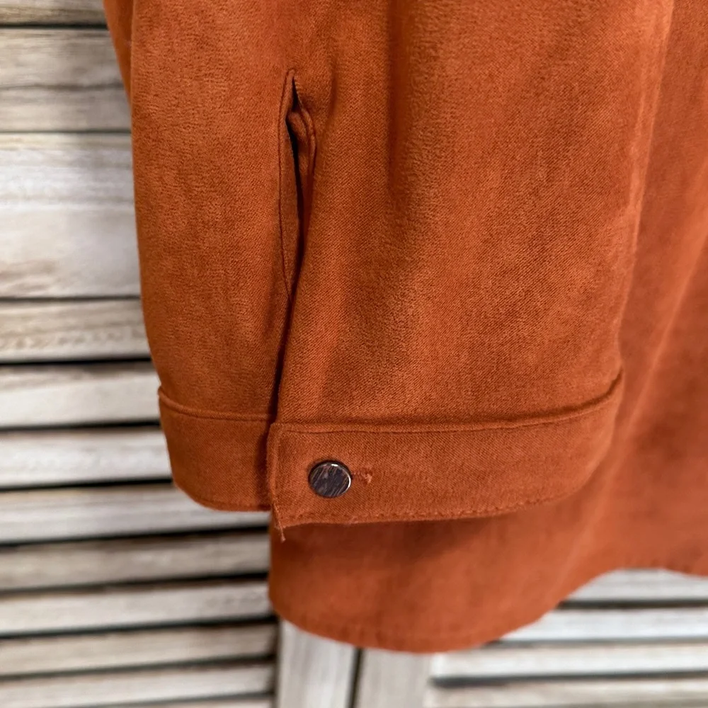 CJ Banks Rust Button-Down Shirt - Picture 2 of 12